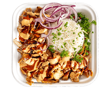 Rice plate from Ispa Kebabs Toowong